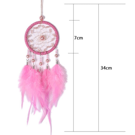 Mini Creative Dreamcatcher Crafts Hollow Wind Chime Car Hanging Decoration(White)-garmade.com