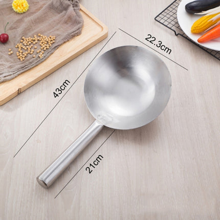 Stainless Steel Kitchen Spoon Water Spoon Large Scoop, Size:22cm(All Steel)-garmade.com