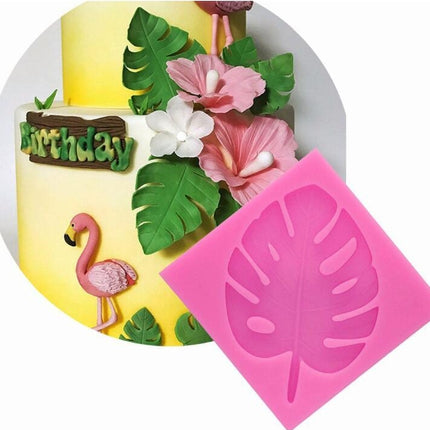 2 PCS DIY Tree Leaf Fondant Mould Chocolate Cake Decorating Mould(Pink)-garmade.com