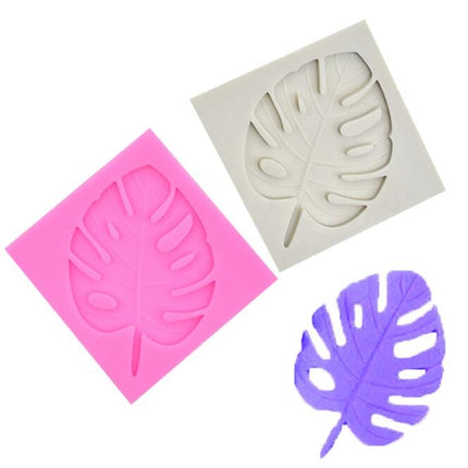 2 PCS DIY Tree Leaf Fondant Mould Chocolate Cake Decorating Mould(Gray)-garmade.com