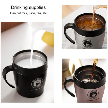 Handle Coffee Mug Stainless Steel Thermos Cups Vacuum Flask Water Bottle Bussiness Portable Thermo Cup(White)-garmade.com