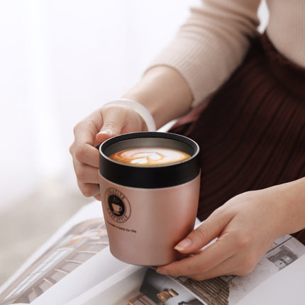 Handle Coffee Mug Stainless Steel Thermos Cups Vacuum Flask Water Bottle Bussiness Portable Thermo Cup(Rose Golden)-garmade.com