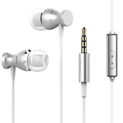3.5mm Jack Noise Reduction Wire-controlled Earphone for Android Phones / PC / MP3 Players / Laptops, Cable Length: 1.2m(Silver)-garmade.com