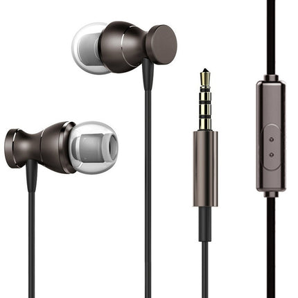 3.5mm Jack Noise Reduction Wire-controlled Earphone for Android Phones / PC / MP3 Players / Laptops, Cable Length: 1.2m(Gray)-garmade.com