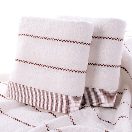 32-strand Cotton Wave Absorbent and Durable Bath Towel(Milky)-garmade.com