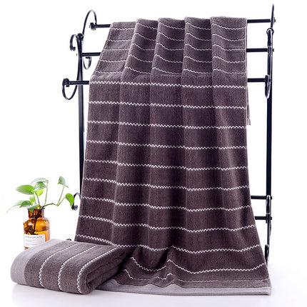 32-strand Cotton Wave Absorbent and Durable Bath Towel(Brown)-garmade.com