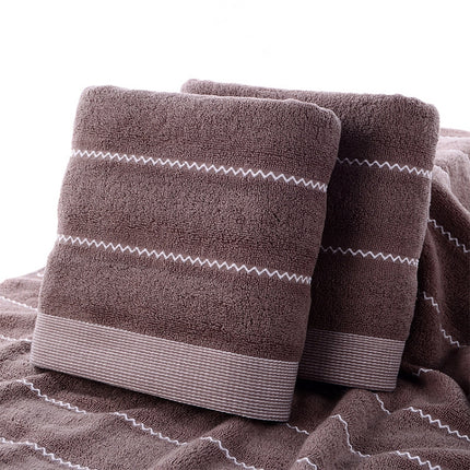 32-strand Cotton Wave Absorbent and Durable Bath Towel(Brown)-garmade.com