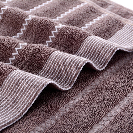 32-strand Cotton Wave Absorbent and Durable Bath Towel(Brown)-garmade.com