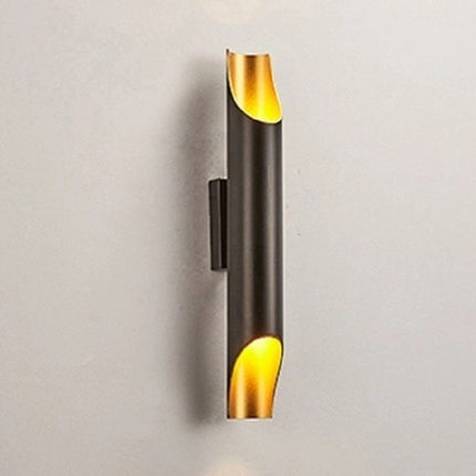 White light Modern Wall Lamp LED Aluminum Alloy Pipe Lighting, Style:Single-tube Black-garmade.com