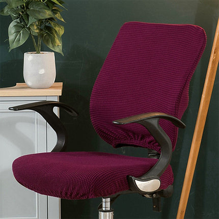 Universal Stretch Office Chair Cover, Size:Back Cover + Cushion Cover(Purple)-garmade.com