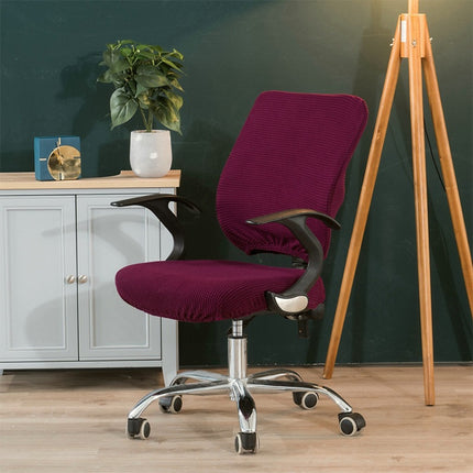 Universal Stretch Office Chair Cover, Size:Back Cover + Cushion Cover(Purple)-garmade.com