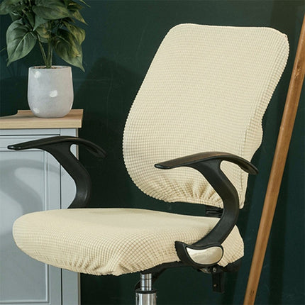 Universal Stretch Office Chair Cover, Size:Back Cover + Cushion Cover(Light Yellow)-garmade.com