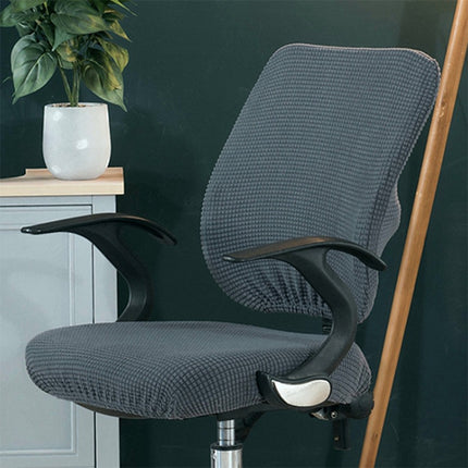 Universal Stretch Office Chair Cover, Size:Back Cover + Cushion Cover(Dark Grey)-garmade.com
