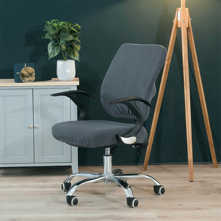 Universal Stretch Office Chair Cover, Size:Back Cover + Cushion Cover(Dark Grey)-garmade.com