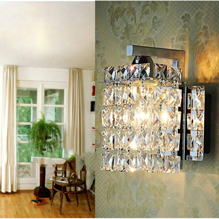 Single Head Creative Simple Modern Bedroom Living Room Aisle Corridor Crystal Wall Lamp with 5W LED Light Source-garmade.com