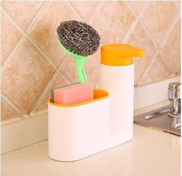 Cleaning Sponges Brushes Kitchen Stoarge Rack(Orange)-garmade.com