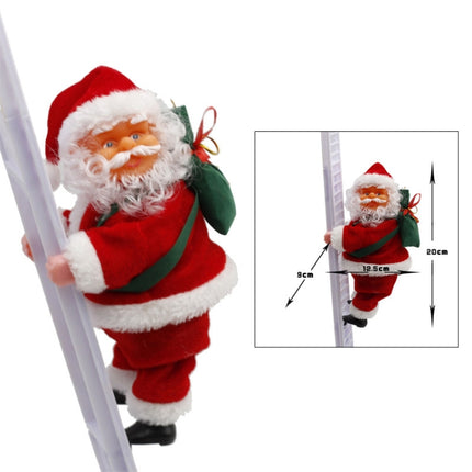 Santa Claus Climb The ladder Electric Plush Toys Stuffed Electronic Music Animal Doll Christmas Toy-garmade.com