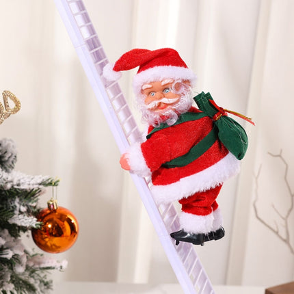Santa Claus Climb The ladder Electric Plush Toys Stuffed Electronic Music Animal Doll Christmas Toy-garmade.com