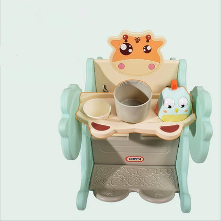 Cradle Baby Rocking Chair Music Baby Chair Chaise Rocking Horse Toy(Light Green)-garmade.com