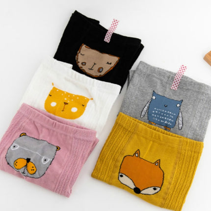 Cartoon Cute Baby Girls Soft Cotton Tight Pantyhose, Size:S(Gray)-garmade.com