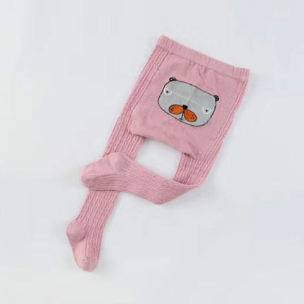 Cartoon Cute Baby Girls Soft Cotton Tight Pantyhose, Size:S(Pink)-garmade.com