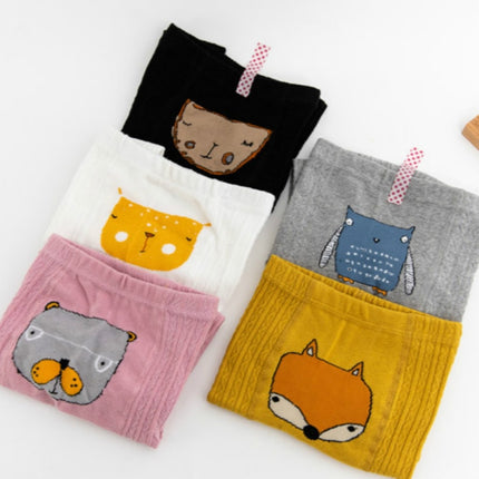 Cartoon Cute Baby Girls Soft Cotton Tight Pantyhose, Size:M(Gray)-garmade.com