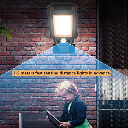 60 LED Solar Lamp Body Induction Wall Lamp LED Outdoor Waterproof Lighting Street Lamp(Orange Edge)-garmade.com