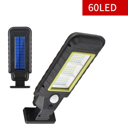 60 LED Solar Lamp Body Induction Wall Lamp LED Outdoor Waterproof Lighting Street Lamp(Green Edge)-garmade.com