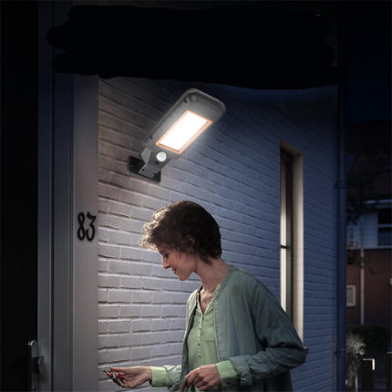 60 LED Solar Lamp Body Induction Wall Lamp LED Outdoor Waterproof Lighting Street Lamp(Green Edge)-garmade.com