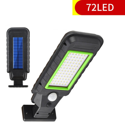 72 LED Solar Lamp Body Induction Wall Lamp LED Outdoor Waterproof Lighting Street Lamp(Green Edge)-garmade.com