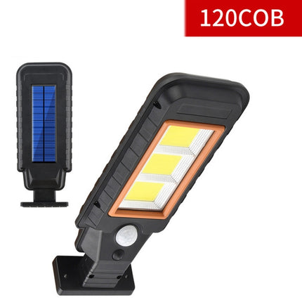 120 COB Solar Lamp Body Induction Wall Lamp LED Outdoor Waterproof Lighting Street Lamp(Orange Edge)-garmade.com