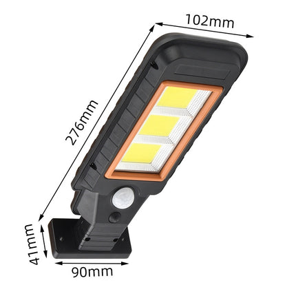 120 COB Solar Lamp Body Induction Wall Lamp LED Outdoor Waterproof Lighting Street Lamp(Orange Edge)-garmade.com