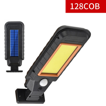 128 COB Solar Lamp Body Induction Wall Lamp LED Outdoor Waterproof Lighting Street Lamp(Orange Edge)-garmade.com