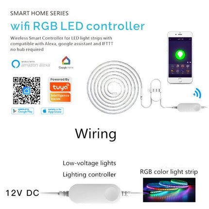 RGB LED Controller Dimming Toning WiFi Control Light Belt Controller-garmade.com