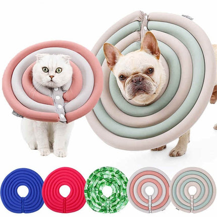 DogLemi Pet Dog Cat Anti-bite Anti-licking Beauty Cover Collar, Size:XL(Gray Pink)-garmade.com