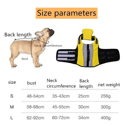 Pet Life Jacket Airbag Inflatable Dog Folding Safety Swimsuit, Size:M-garmade.com