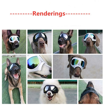Pet Mask Glasses Waterproof And Snowproof Soft Frame Goggles Dog Supplies Sunglasses(Black)-garmade.com