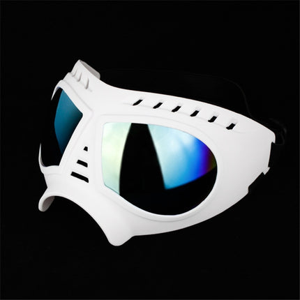 Pet Mask Glasses Waterproof And Snowproof Soft Frame Goggles Dog Supplies Sunglasses(White)-garmade.com