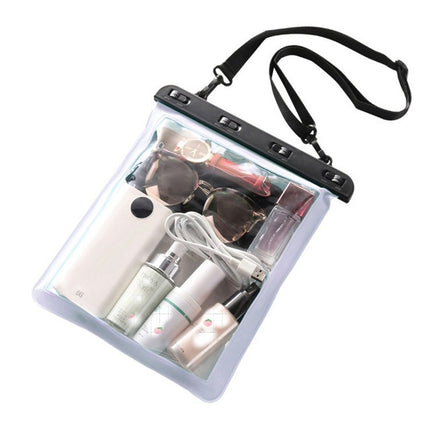 2 PCS Multipurpose Single Shoulder Outdoor Transparent Waterproof Bag for Mobile Phone Small Objects(White)-garmade.com