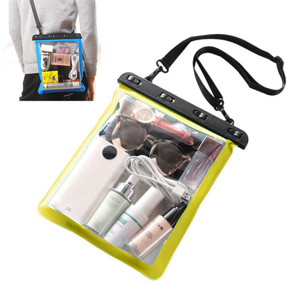 2 PCS Multipurpose Single Shoulder Outdoor Transparent Waterproof Bag for Mobile Phone Small Objects(Yellow)-garmade.com