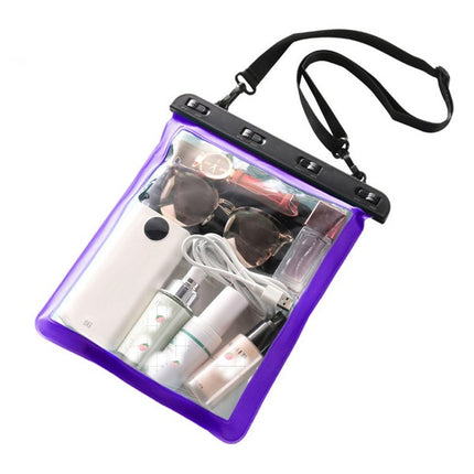 2 PCS Multipurpose Single Shoulder Outdoor Transparent Waterproof Bag for Mobile Phone Small Objects(Purple)-garmade.com