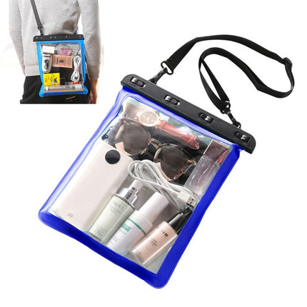 2 PCS Multipurpose Single Shoulder Outdoor Transparent Waterproof Bag for Mobile Phone Small Objects(Blue)-garmade.com