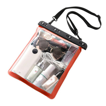 2 PCS Multipurpose Single Shoulder Outdoor Transparent Waterproof Bag for Mobile Phone Small Objects(Orange)-garmade.com