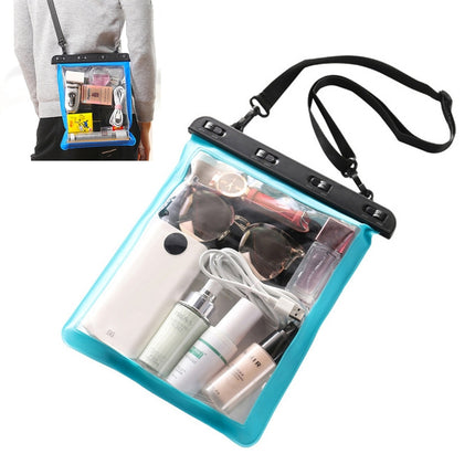 2 PCS Multipurpose Single Shoulder Outdoor Transparent Waterproof Bag for Mobile Phone Small Objects(Lake Blue)-garmade.com