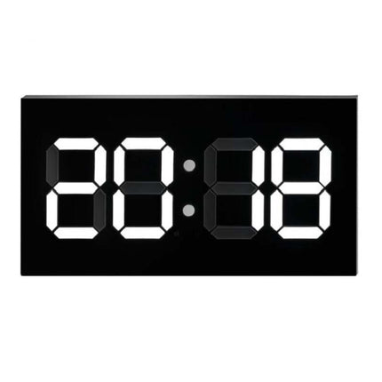 Creative Wall Clock Alarm Clock Simple Remote Control Perpetual Calendar Electronic Clock US Plug, Style:Single-sided Remote Control(White Font)-garmade.com