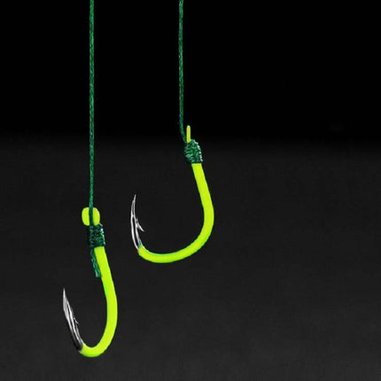 15 PCS / 3 Sets Stranded Double Hook Anti-winding Silver Carp Fishing Group Spring Fishing Hook, Specification:8(Fluorescent Hook)-garmade.com