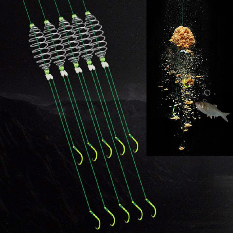 15 PCS / 3 Sets Stranded Double Hook Anti-winding Silver Carp Fishing Group Spring Fishing Hook, Specification:9(Fluorescent Hook)-garmade.com