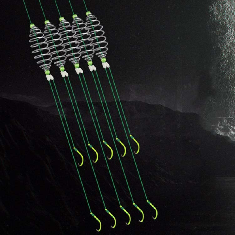 15 PCS / 3 Sets Stranded Double Hook Anti-winding Silver Carp Fishing Group Spring Fishing Hook, Specification:9(Fluorescent Hook)-garmade.com