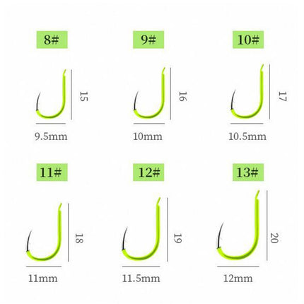 15 PCS / 3 Sets Stranded Double Hook Anti-winding Silver Carp Fishing Group Spring Fishing Hook, Specification:11(Fluorescent Hook)-garmade.com