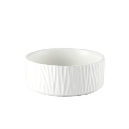 13cm/400ml Cat Dog Food Bowl Pet Ceramic Bowl, Style:Bowl(White)-garmade.com